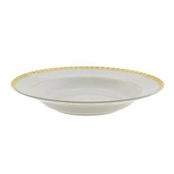 Athens Gold Dinnerware 10 Strawberry Street ATH-3G 8 Oz. Athens Gold Rim Soup Bowl