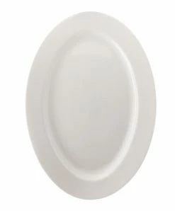 Bistro White Dinnerware 10 Strawberry Street BISTRO-22 14" White Oval Platter