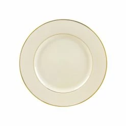 Cream Double Gold Dinnerware 10 Strawberry Street CGLD0002 9-1/8" Cream Double Gold Line Luncheon Plate