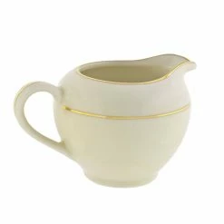 Cream Double Gold Dinnerware 10 Strawberry Street CGLD0016 8 Oz. Cream Double Gold Line Creamer