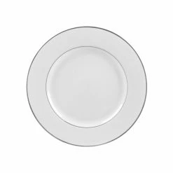 Double Silver Line Dinnerware 10 Strawberry Street DSL0002 9-1/8" Double Silver Line Luncheon Plate