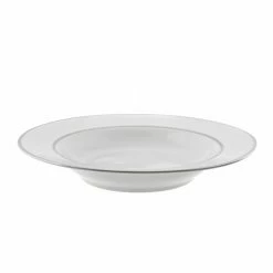 Double Silver Line Dinnerware 10 Strawberry Street DSL0003 10 Oz. Double Silver Line Rim Soup Bowl
