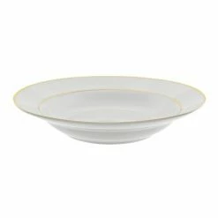 Double Gold Line Dinnerware 10 Strawberry Street GLD0003 10 Oz. Double Gold Line Rim Soup Bowl