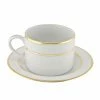 Double Gold Line Dinnerware 10 Strawberry Street GLD0009 6 Oz. Double Gold Line Cup And Saucer