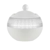 Iriana Platinum Dinnerware 10 Strawberry Street IRIANA-18SLV 11 Oz. Iriana Platinum Sugar Bowl With Lid -Strawberry Fields 10 Strawberry Street IRIANA 18 SLV 11 oz Iriana Platinum Sugar Bowl with Lid 172811 large