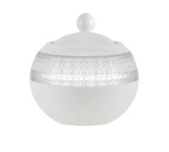 Iriana Platinum Dinnerware 10 Strawberry Street IRIANA-18SLV 11 Oz. Iriana Platinum Sugar Bowl With Lid