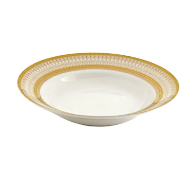 Iriana Gold Dinnerware 10 Strawberry Street IRIANA-3GLD 8 Oz. Iriana Gold Rim Soup Bowl 3 Iriana Gold Dinnerware 10 Strawberry Street IRIANA-3GLD 8 Oz. Iriana Gold Rim Soup Bowl