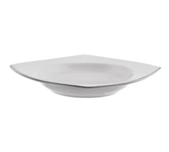 Lotus Silver Line Dinnerware 10 Strawberry Street LOTUS-3SL 8 Oz. Lotus Silver Line Rim Soup Bowl