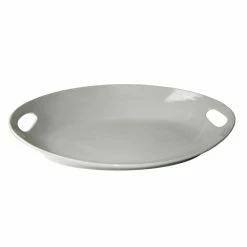 Oslo Serveware 10 Strawberry Street OSLO-22OVLHNDLPLTR Oslo 22" X 16-3/4" Oval Handle Platter