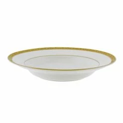 Paradise Gold Dinnerware 10 Strawberry Street PAR-3G Paradise Gold Rim Soup Bowl 8 Oz.
