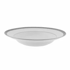 Paradise Platinum Dinnerware 10 Strawberry Street PAR-3P Paradise Platinum Rim Soup Bowl 8 Oz.