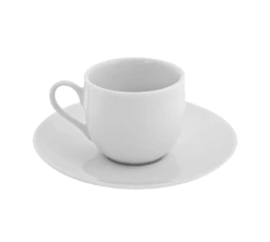 Classic White Dinnerware 10 Strawberry Street RB0011 3 Oz. Classic White Ballet Demitasse Cup And Saucer Set