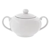 Classic White Dinnerware 10 Strawberry Street RB0018 8 Oz. Classic White Sugar Bowl With Cover -Strawberry Fields 10 Strawberry Street RB0018 8 oz Classic White Sugar Bowl With Cover 172564 large