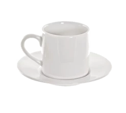 Classic White Dinnerware 10 Strawberry Street RB0428 3 Oz. Classic White Demitasse Can Cup And Saucer Set