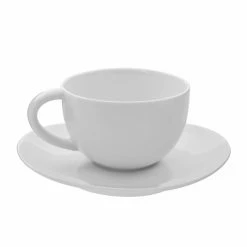 Royal Oval Dinnerware 10 Strawberry Street RVL0009 Royal Oval White Cup And Saucer Set 10 Oz.