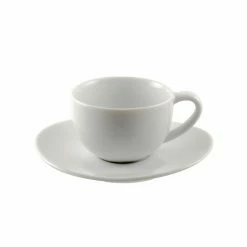 Royal Oval Dinnerware 10 Strawberry Street RVL0428 Royal Oval White Demitasse Cup And Saucer Set 4 Oz.