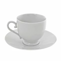 Royal White Dinnerware 10 Strawberry Street RW0010 Royal White Cup And Saucer Set 8 Oz.