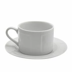 Sorrento White Dinnerware 10 Strawberry Street SORR0009 Sorrento White Cup And Saucer 9 Oz.