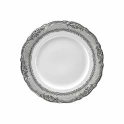 Vanessa Platinum Dinnerware 10 Strawberry Street VAN-2P Vanessa Platinum Luncheon Plate 9"
