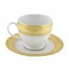 Vanessa Gold Dinnerware 10 Strawberry Street VAN-9G Vanessa Gold Cup And Saucer 8 Oz. -Strawberry Fields 10 Strawberry Street VAN 9G 8 oz Vanessa Gold Cup and Saucer 24 pcs 172824 large