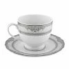 Vanessa Platinum Dinnerware 10 Strawberry Street VAN-9P Vanessa Platinum Cup And Saucer 8 Oz. -Strawberry Fields 10 Strawberry Street VAN 9P 8 oz Vanessa Platinum Cup and Saucer 24 pcs 172825 large