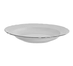 Vine Silver Line Dinnerware 10 Strawberry Street VINE-3SL Vine Silver Line Rim Soup Bowl 12 Oz.