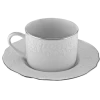Vine Silver Line Dinnerware 10 Strawberry Street VINE-9SL Vine Silver Line Cup And Saucer 7 Oz. -Strawberry Fields 10 Strawberry Street VINE 9SL 7 oz Vine Silver Line Cup and Saucer 24 pcs 172672 large