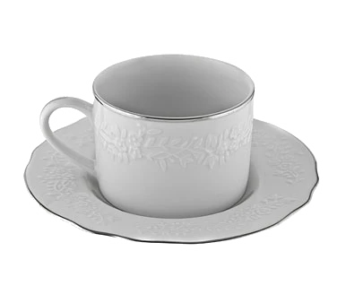 Vine Silver Line Dinnerware 10 Strawberry Street VINE-9SL Vine Silver Line Cup And Saucer 7 Oz. 3 Vine Silver Line Dinnerware 10 Strawberry Street VINE-9SL Vine Silver Line Cup And Saucer 7 Oz.