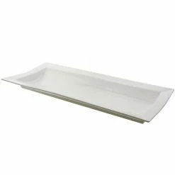 Porcelain Platters And Trays 10 Strawberry Street WTR-25RIDGEPLTR Whittier Ridge Platter 26-3/4" X 12" - 3 Pcs