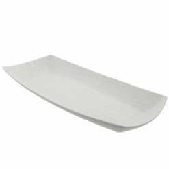 Porcelain Platters And Trays 10 Strawberry Street WTR-26EMBPLTR Whittier Embossed Rectangular Platter 24-1/4" X 11-7/8"