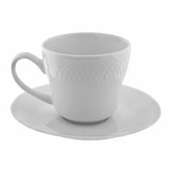 White Wicker Dinnerware 10 Strawberry Street WW0009 White Wicker Cup And Saucer 7-3/4 Oz.
